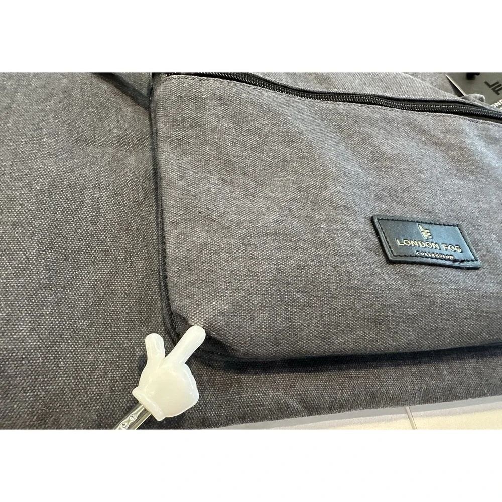NEW London Fog Collection Gray 100th Anniversary Canvas Duffel Bag NWT